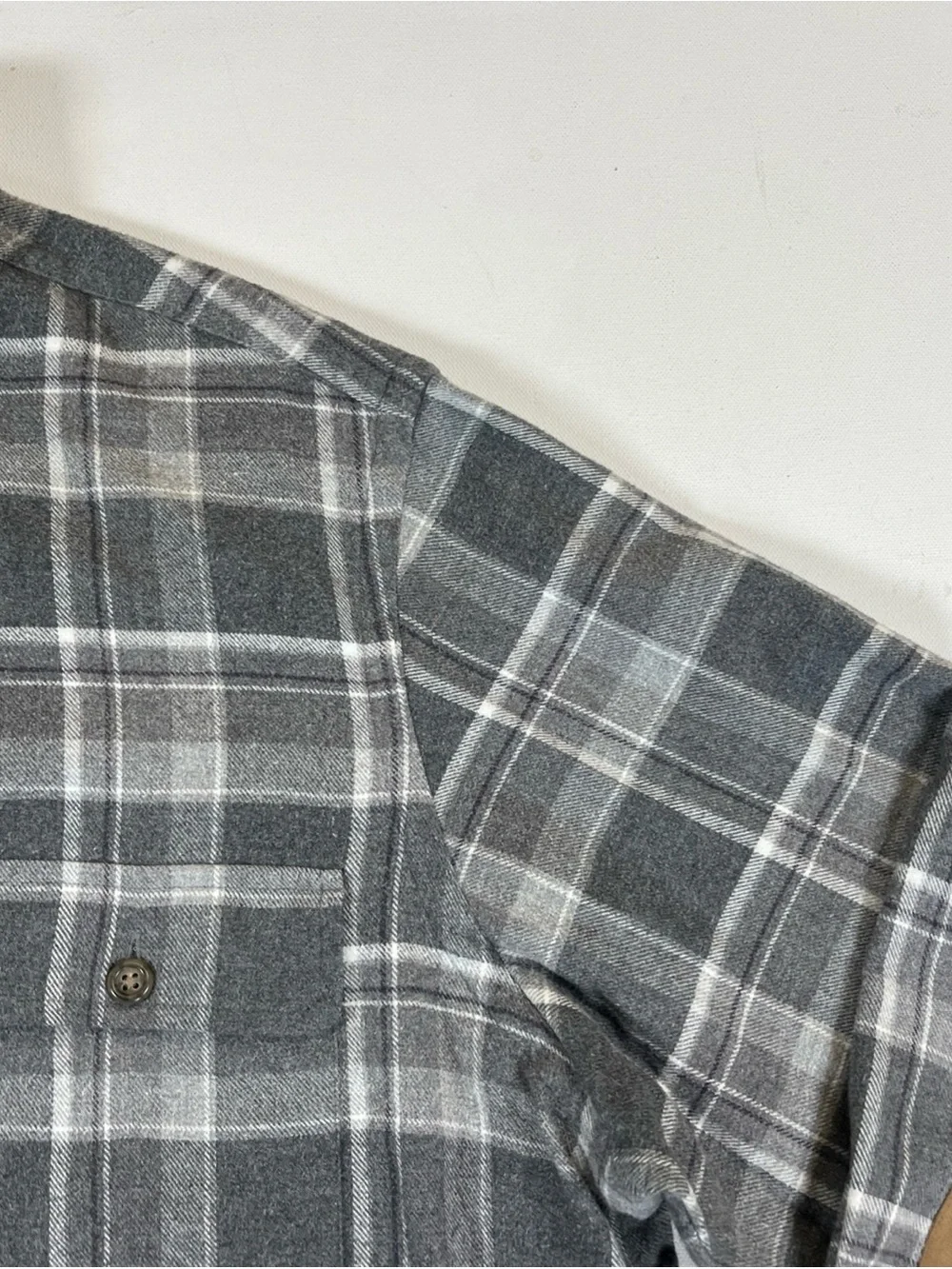 Polo Ralph Lauren Flannel Shirt Gray Plaid Elbow Patch Button Up Soft Men’s XL